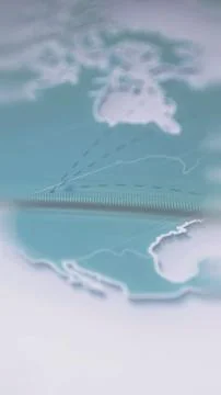 Dotted route fan extending across Canada 库存插图