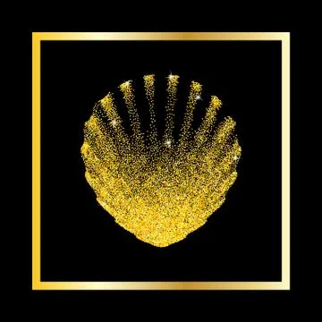 Dotted Scallop  Shell    - vector illustration Stock Illustration