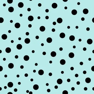 Dotted seamless pattern. Black Polka Dot on blue background Background. Vector Stockillustratie