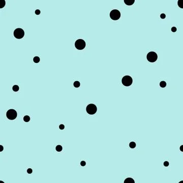 Dotted seamless pattern. Black Polka Dot on blue background Background. Vector Stockillustratie