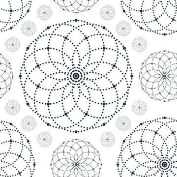 Dotted seamless pattern with circles and nodes. Repeating modern stylish Illustrazione stock