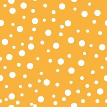 Dotted seamless pattern. White Polka Dot on orange background Background. Vector Stock Illustration