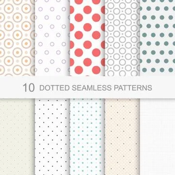 Dotted seamless vector patterns Stockillustratie