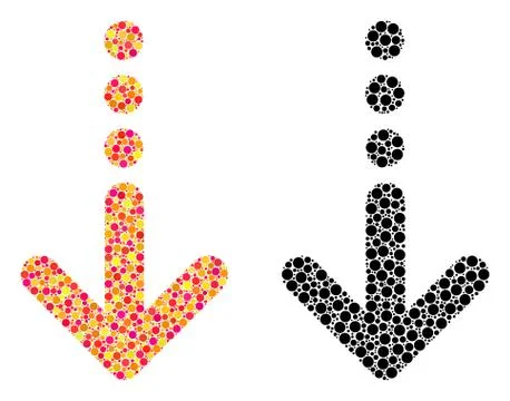 Dotted Send Down Mosaic Icons Stock Illustration