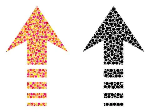 Dotted Send Up Mosaic Icons Stock Illustration