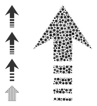 Dotted Send Up Mosaic of Rounded Dots with Other Icons 库存插图
