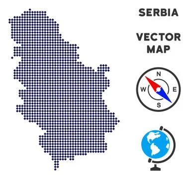 Dotted Serbia Map Stock Illustration