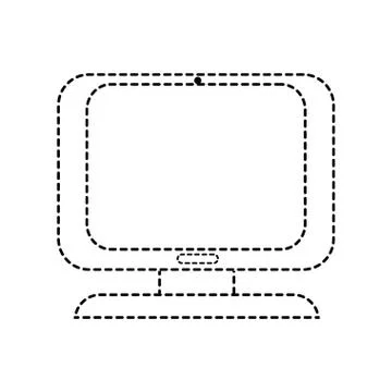 Dotted shape computer digital screen equipment technology Stock Illustration