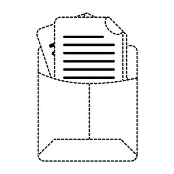 Dotted shape file folder with business document information 스톡 일러스트