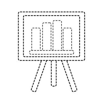Dotted shape strategy presentation with statistics graphic bar 스톡 일러스트