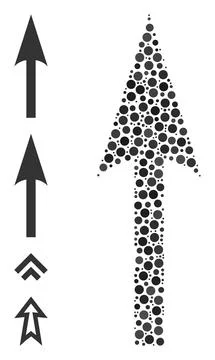 Dotted Sharp Arrow Up Mosaic of Rounded Dots and Other Icons イラスト素材