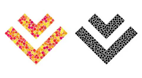 Dotted Shift Down Mosaic Icons Stock Illustration