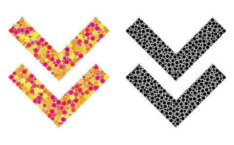 Dotted Shift Down Mosaic Icons Stock Illustration