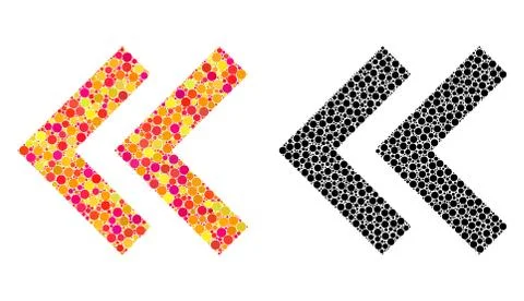 Dotted Shift Left Mosaic Icons Illustrazione stock