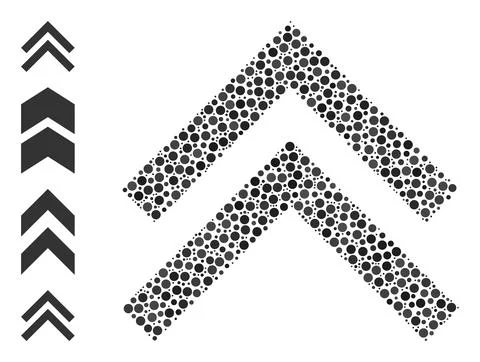 Dotted Shift Up Mosaic of Round Dots with Other Icons Illustrazione stock