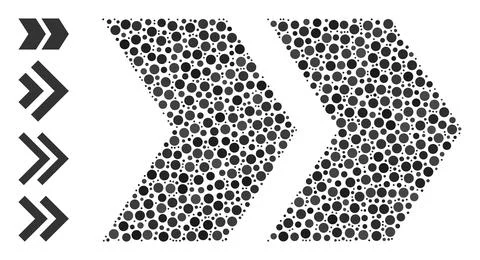 Dotted Shift Right Composition of Rounded Dots with Bonus Icons Illustrazione stock