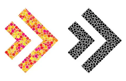 Dotted Shift Right Mosaic Icons 스톡 일러스트