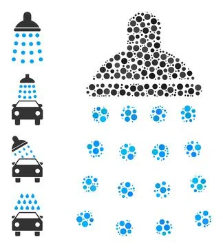Dotted Shower Composition of Round Dots and Similar Icons Illustrazione stock