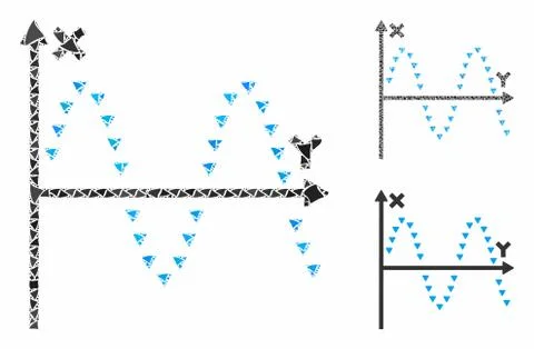 Dotted sine plot Composition Icon of Humpy Items Ilustración de archivo