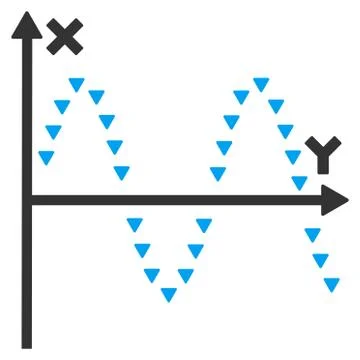 Dotted Sine Plot Flat Vector Symbol Ilustración de archivo