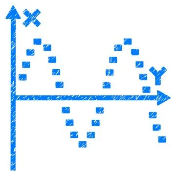 Dotted Sine Plot Grunge Icon Ilustración de archivo