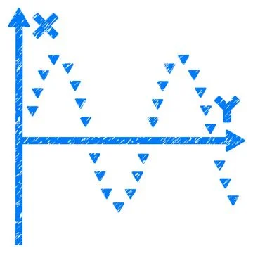 Dotted Sine Plot Grunge Icon Stock Illustration