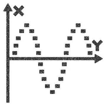 Dotted Sinusoid Plot Grainy Texture Icon Stock Illustration