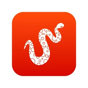 Dotted snake icon digital red 스톡 일러스트