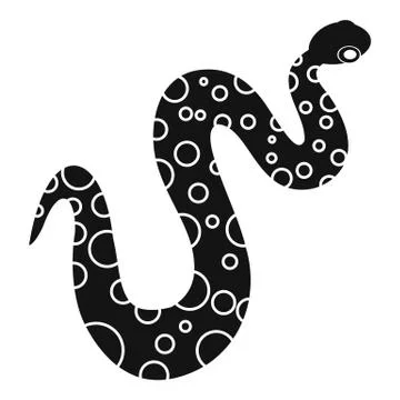 Dotted snake icon, simple style Illustrazione stock