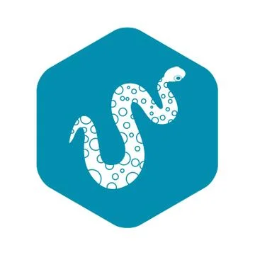 Dotted snake icon, simple style イラスト素材