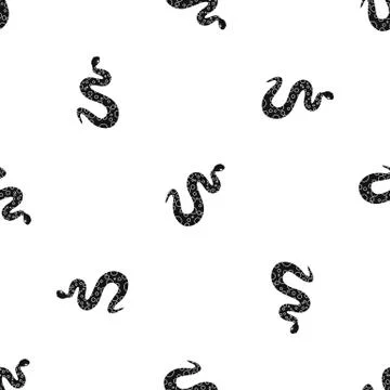 Dotted snake pattern seamless black Stock Illustration