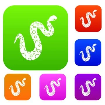 Dotted snake set color collection Illustration