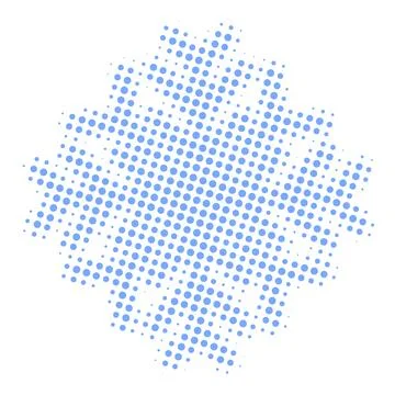 Dotted snowflake model isolated on transparent background winter snow season Stock Illustration