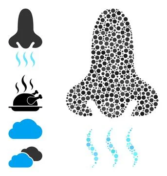 Dotted Snuff Composition of Circles and Other Icons 스톡 일러스트