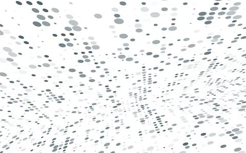 Dotted space with gray and black dots. Perspective pattern Stock Illustration