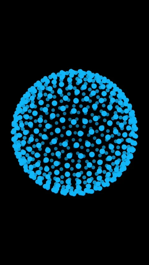 Dotted Sphere Rotating 3D Blue Globe in Vertical Video Stock Footage 346598896