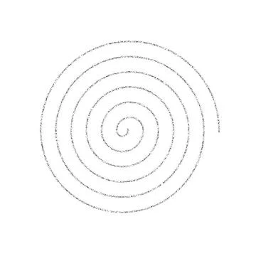 Dotted spiral shape. Stippled thin helix. Sand grain texture swirl or twirl Stock Illustration