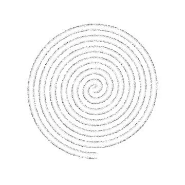 Dotted spiral shape. Stippled thin helix. Sand grain texture swirl or twirl Stock Illustration