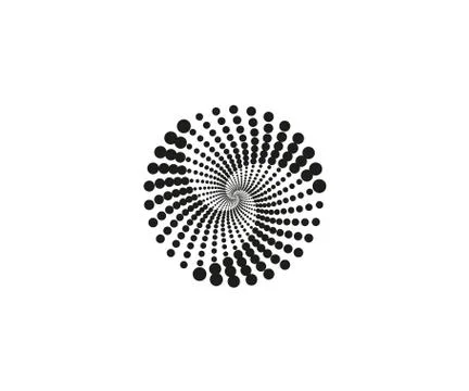 Dotted spiral symbol, a circle. Vector illustration. Stock Illustration