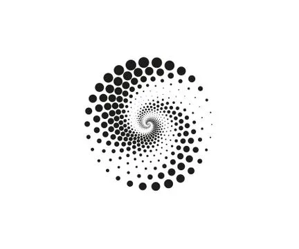 Dotted spiral symbol, a circle. Vector illustration. Stock Illustration