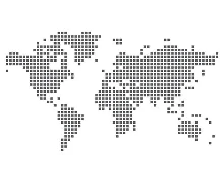 Dotted Squire World Map Vector Infographic Design and Arts 스톡 일러스트