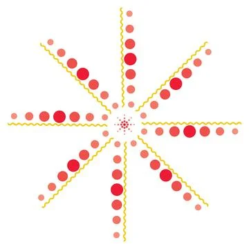 Dotted star with dots on a white background Stock Illustration