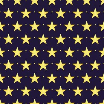 Dotted Star Geometric Seamless Pattern Vector Background Stock Illustration