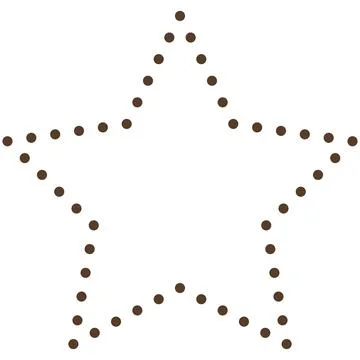 Dotted star shape flat icon with brown dots for simple UI design. Stock Illustration