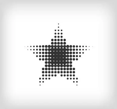 Dotted star shape. Geometric artistic star icon pixel. Stock Illustration