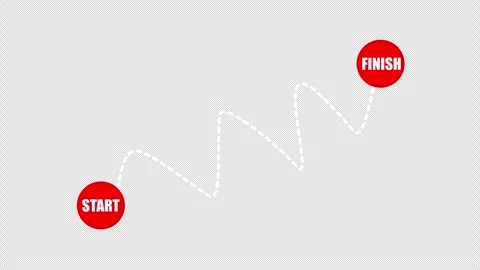 Dotted start to finish line path animation Stock Footage 336035144