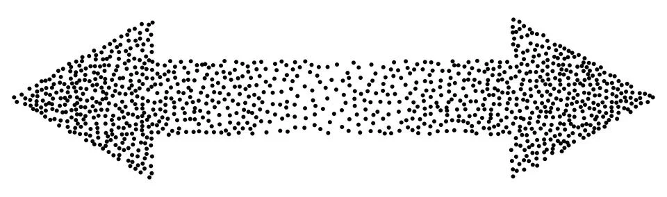 Dotted Stipple Double Arrow Stock Illustration