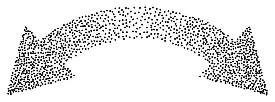 Dotted Stipple Double Arrow Stockillustratie