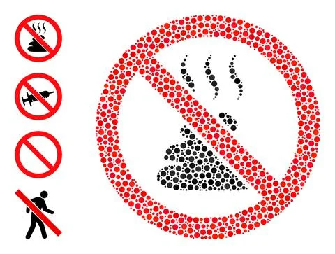 Dotted Stop Shit Smell Mosaic of Rounded Dots and Similar Icons 스톡 일러스트