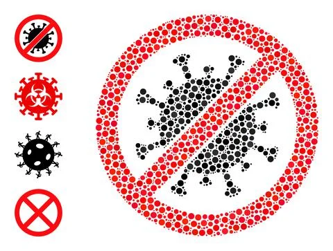 Dotted Stop Virus Composition of Circles and Bonus Icons Illustrazione stock